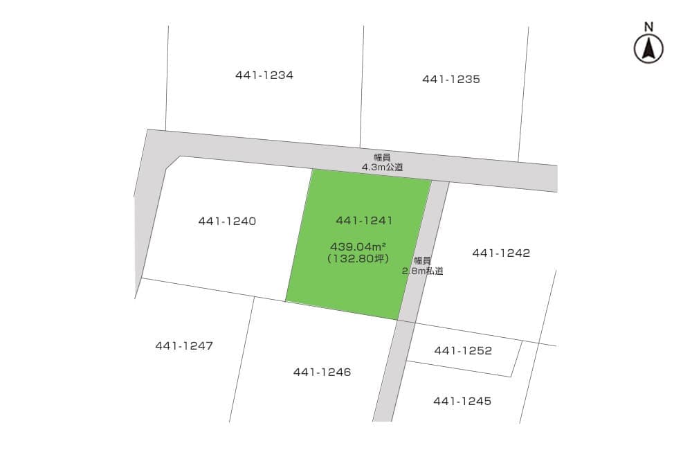 売土地　沼津市足高439.04㎡（132.80坪）